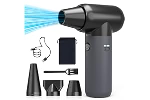 KOSKILL Compressed Air Duster 6000mAh, 120000 RPM, Air Blower with 3 Gear Portable, Jet Fan Replace Compressed Air Can Brushless Motor Electric Air Duster for Car Dry, Keyboard PC Cleaning, Air Bed, Hair Dry