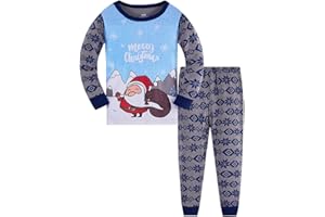 TEDD Unisex Pijamas Niño Niña Navidad Algodon Manga Larga Infantil Ropa a Juego Conjunto Edad 1-12 Años