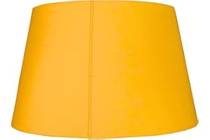 LOXTON LIGHTING Cotton Drum Shade – Mustard, 10inch Easy Fit ES/BC Shades for Living Rooms, Bedrooms, hallways and Kitchens, Ceiling Pendant or Table Lamp Shade