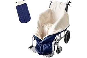HOVCEH Winter Wheelchair Blanket, Windproof Fleece Lined Wheelchair Warmer Cover with Zipper, Wheelchairs Slip Bag Foot Bag Adults for Wheel-chair Users, Universal Fit Wheel-chair Blanket (Blue)
