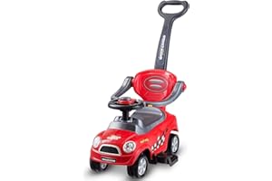 Maxmass Ride on Push Car, Convertible Baby Pushing Car with Parent Handle, Storage Box & Horn button, Indoor Outdoor Ride on Toys for 2-6 years old Kids Child Baby (Red)