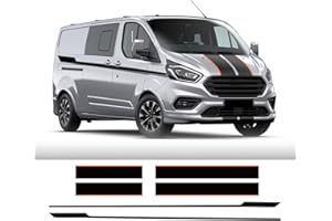 HASWEX Autocollants de Porte arrière latéraux de Capot de Voiture, pour F = ord T = ransit Tourneo Custom Camper Van Sport Vinyl Decals Tuning Auto Accessoires