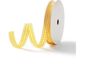 MORSUNBELA Ruban Cadeau, Ruban Mariage Ruban Tissu Cadeau Ruban, Ruban Satin pour la décoration Artisanale de Cadeaux de Thanksgiving de Noël (Jaune)