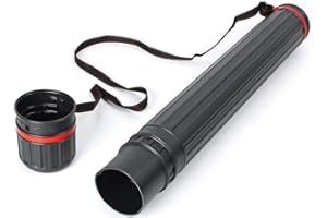 QUICKDRAW Adjustable Telescopic Drawing Tube 65cm to 110cm – A2 Paper Storage Tube with Shoulder Carry Strap – Art Work Case Teletube for Drawings, Blueprints, Posters, Documents, Architects, Students & Artists