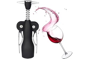BESLIME Levatappi Accessori del Vino, Apribottiglie Vino Cavatappi Professionale Levatappi Accessori del Vino, sfociare Bottiglia di Birra/Vino Rosso con Due Leve Antiscivolo - Nero
