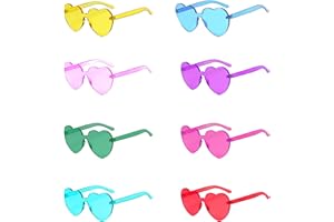 PLAYCRATE Heart Party Glasses - Coloured Funky Festival Sunglasses - Hippy Fancy Dress Costume Adults & Kids