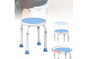 ACXIN Sgabello da doccia regolabile in altezza, girevole a 360°, portata 136 kg, in alluminio e plastica