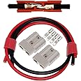 CESFONJER 50A Battery Connector Quick Connect Modular Power Connectors Quick Disconnect for Car, Motorhome, Caravan, Camper, Boat, with 8AWG Electrical Wire (60cm Red/60cm Red Black)