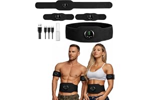 Next Gen Ultra Muscle Fitness AB-bä , justerbart toningsbä , 12 lägen och 19 intensitetsnivåer, muskeluppstramning, stärkande träningsutrustning för mage, armar, ben