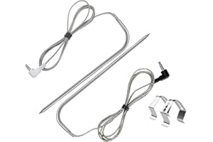 FCCUM Replacement for Traeger Meat Probe,Compatible with Traeger Wood Pellet Grills and Smoker,Equipped with Stainless Steel Grill Holder kit 2 Pack