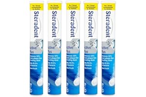 FITZEN Active Plus Denture Cleaning Tablets 30 -Plaque Remover Daily Denture Cleaning Bundle Tablets - Pack of 5