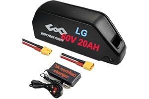 HXRFOAK Ebike battery 60V 20AH LGcell Long Range Lithium DP7 electric bike battery 50A BMS for 60V 2000W 1500W 1000W 750W 500W Motor, Ebike conversion kit