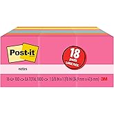 Post-it Mini Notlar, 1 3/8 "x 1 7/8", 18 Pedi, Amerika'nın 1 Numaralı Favori Yapışkan Notları, Poptimistic Koleksiyonu, Parla