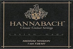 Hannabach Struny do gitary klasycznej Seria 728 Średnie napięcie Custom Made - zestaw z karbonowymi strunami dyszkantowymi - 728MTC