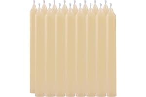 ETREXONLINE Bougies de Chandelier Longues Sans parfum - Lot de 16 Bougies Crème Longueur 17.5cm