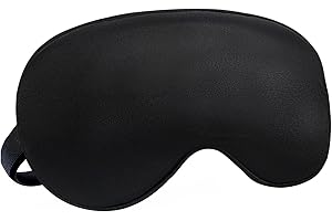 Audamp Schlafmaske Augenmaske Nachtmaske Verstellbarem Band Hautfreundlich Seide Ultraweiche Schlafbrille 1 Stück (Schwarz)