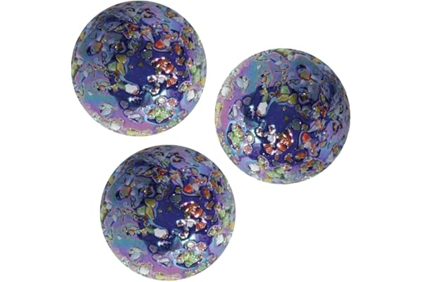 3 Billes Calots Billes en Verre 25 mm Collection Pépites Bleu Sombre
