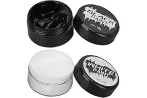 BRRNOO Halloween Cosplay SFX Trucco Nero Bianco Viso Pittura per il Corpo Effetti Speciali Kit per il Trucco Dress Up Kit per la Pittura del Viso per Adulti Copertura Completa Pittura per il Viso Feste a Tem