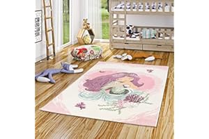 ‎PERGAMON Pergamon Kinder Teppich Maui Kids Meerjungfrau Pink Creme in 5 Größen