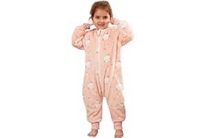 Tolaler Saco Dormir Bebe con Pies Invierno, Suave y Acogedor Saco de Dormir con Piernas Invierno con Simpáticos Estampados de Animales (Unisex)
