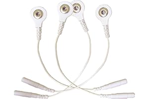 QUEAMBLER Tens Lot de 4 câbles de raccordement pour électrodes TENS, 2 mm, pour machines Tens