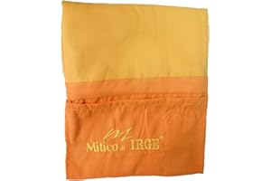 IL MITICO DI IRGE Telo Lettino Mare in Microfibra con Tasche Laterali, Elastici Antiscivolo e Cuscino Gonfiabile IRGE (Giallo)