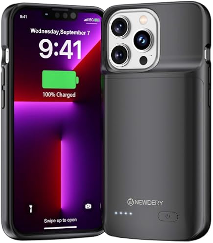 Coque Batterie 6000mAh Pour IPhone 13 Pro HUOBAO - Étui De Charge Portable Slim Avec Protection 360°