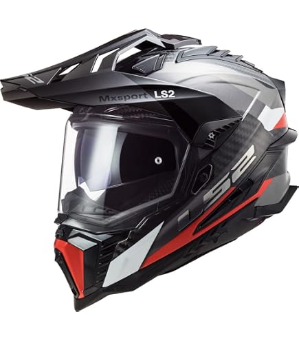 LS2 Casco Integrale Adventure MX701 Explorer - Fibra Tri-Composite, Omologato ECE 22.05 (Fluo Orange/Mat Black, XXXL)