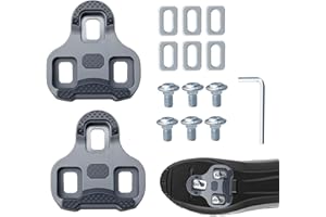 TOHADRILL Pédales Vélo Route Compatibles pour Look Keo, Cales Chaussures Vélo, Angle Réglable 4.5°, pour Cyclistes de Route et Course(Gris)