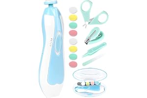 Qunlions life Baby nagelklippare elektrisk – 12-i-1 baby nagelklippare säker baby nagelfilsats med nagelklippare, sax, pincett och nagelfilar