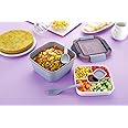 Clazkit Salad Lunch Box Container with Cutlery and Sauce Container with 5 Compartment Bento Style Tray Leak Proof Lunch Box for Food Snack Salad Home Office 1400ml-Piegon