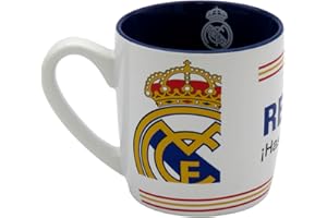 CYPBRANDS Real Madrid, Taza, Taza Cerámica, Menaje, Desayuno, Tazas Originales, Color Blanco, Producto Oficial