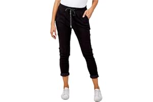 Candid Styles Ladies Stretch Magic Italian Trousers Womens Crushed Casual Leggings Look Joggers Pants One Size UK 8-22