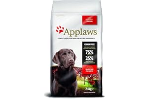 Applaws Natural and Grain Free Dry Dog Food for Adult and Large Breed Dogs, Chicken, 7.5 kg Bag