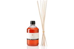 ‎OLORI Raumduft Nachfüll-Set „Orangenblüte“ 500 ml inkl. 10 Rattan-Stäbchen - Duftöl mit ätherischen Ölen - Nachfüller extra langanhaltend frischer und fruchtiger Duft - Nachfüllflasche 100% Natürlich