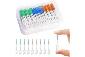 MIVAIUN 210 Piezas Cepillos Interdentales de Silicona,Sticks de Limpieza Bucal,Limpiador de Dientes Dental,Palillos de Dientes Entre Dientes para Interdental Oral Limpieza(Azul Verde Naranja)