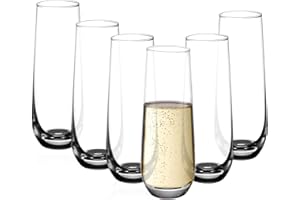 Amisglass Verres à Jus et Soda, Verres à Champagne Gobelet Cristal de 6 Pcs sans Plomb, Verres à Cognac Collection Avant-Garde, Parfait à la Maison, Verre d'eau Idéal comme Cadeau - 300ML