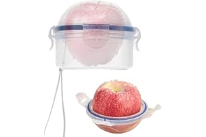 TUZSOCR Set di 2 contenitori per conservare frutta, scatola per cuocere mela trasparente, limone, risparmio di mele, elasto, scatola per mele in plastica, senza BPA, per il trasporto di mele d'arancia e uva