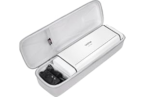 FBLFOBELI Hard Travel Carrying Case for Brother ADS-1250W / ADS-1700W / ADS-1800W / ADS-1200 / ADS-1300 Wireless Compact Desktop Scanner, Protective Storage Bag (Case Only) (Grey)