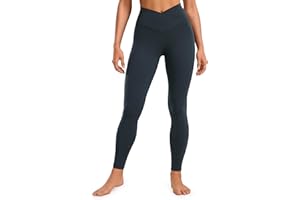 CRZ YOGA Damskie legginsy Butterluxe Cross Waist Workout 28 cali - V Crossover High Waisted Gym Athletic Yoga