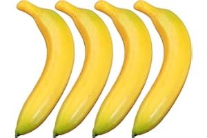 ‎GMMH GMMH Künstliche Deko Banane Bananen (4 Stück) - Lebensechtes Plastikobst, Fake, Plastikfrucht, Kunstobst, Frucht für Dekoration, Schaufenster, Haushalt, Küche, Party, Hotel