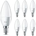 E14 LED Candle Lights,Tech Traders C37 E14 LED Bulbs, 6000K Cool White,5W C37 (SES) Small Edison Screw Candle Bulb, Equivalent to 50W Incandescent Bulb, Non-Dimmable, 400Lm, 160°Beam Angle, 6-Pack