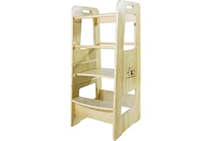 Kiddy dreams Torre di Apprendimento per Bambini Sgabello da cucina per bambini learning tower montessori con ripiani regolabili Legno