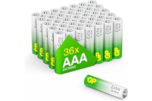 AAA Batteries 36 Extra Alkaline Triple A, Long Life for High-Performance Devices - Ideal for Radio, Camera, Alarm - Industrial Use, Anti-Leakage, 10-Year Shelf Life - 36 Pack by GP AAA Batteries