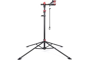 CXWXC Pied d'atelier Vélo,Support de Montage de Vélo Réglable en Hauteur - Support de Réparation Rotatif à 360° avec Grand Plateau à Outils - Robuste pour VTT, Vélos jusqu'à 30 kg
