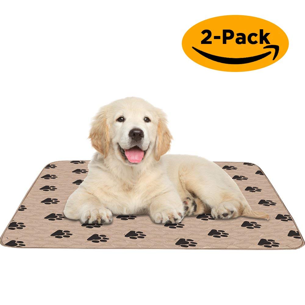 PUPOUSE Washable Puppy Training Pad 2 Pack (80 x 90 cm) Dog Pads Reusable Dog Pet Pee Mats