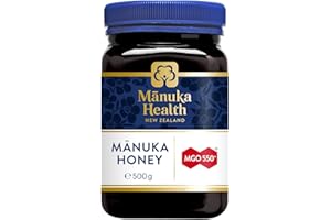 Manuka Health MGO 550+ Manuka Honey | Pure Premium New Zealand Manuka Honey with Methylglyoxal | Delicious Rich Flavour | Smooth Velvety Texture | 500g Pot