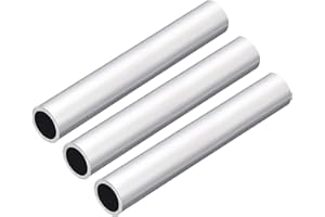 sourcing map 6063 Aluminio Redondo Tubo, 16 mm de Diámetro Exterior, 12 mm de Diámetro Interior, 100 mm de Longitud, para Proyectos de Bricolaje Industriales, 3 Piezas