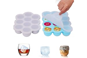 ZOUNICH Silikon Babynahrung Aufbewahrung Behälter, Silikon Babybrei Einfrieren mit Silikondeckel Behälter Gefrierschrank Tray, Wiederverwendbare - Gemüse, Obst Purees, Saucen und Eiswürfel