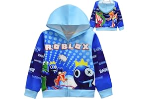 DONY Rainbow Ragazzi Friends Felpa con Cappuccio,Divertente Stampa 3D Felpa con Grafica Cartoon Manica Lunga Pullover,Cosplay,Carnevale Masquerade Natale Giornata dei Bambini Festa Halloween Blu